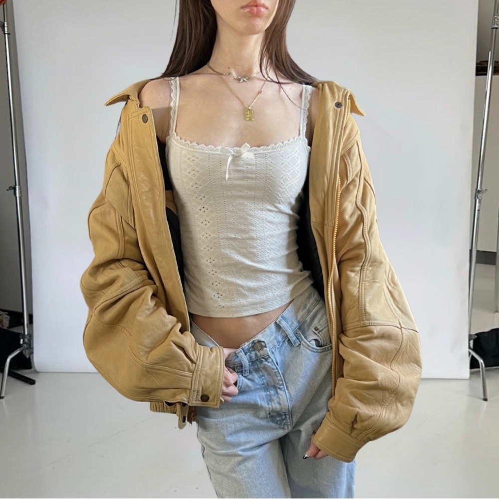 Vintage Women's Tan/Butter Yellow Jacket